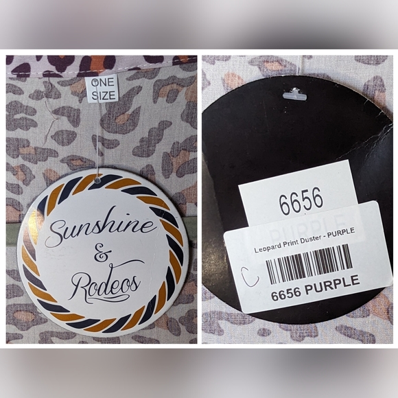 NWT Sunshine and Rodeo Purple Pink Leopard Print Duster Kimono W Side Slits - Picture 8 of 16